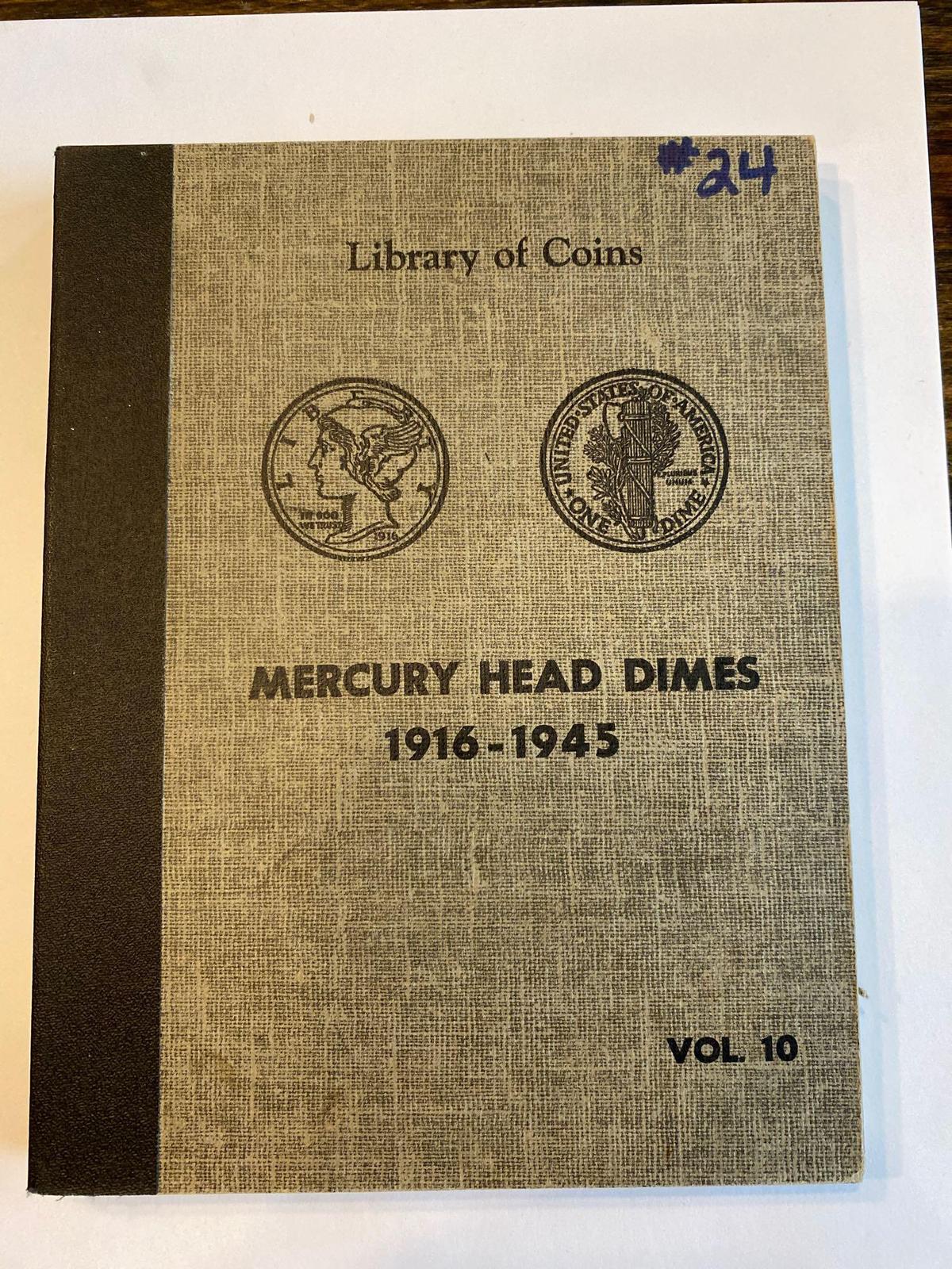Mercury Dime Partial book including 1916d bid x 63