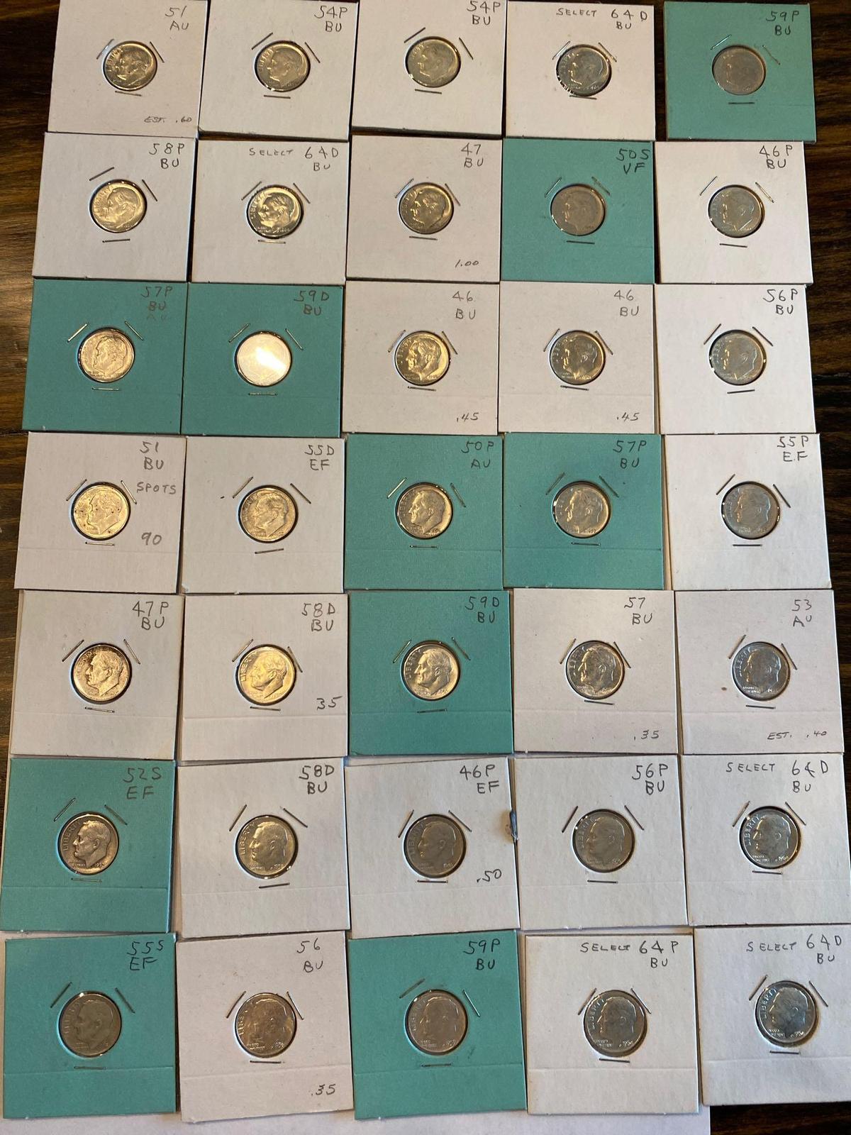 Silver Roosevelt Dimes bid x 35