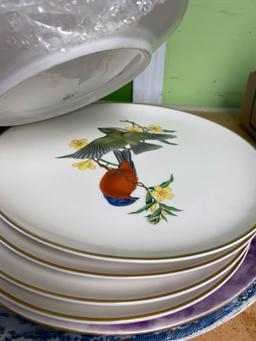 Pyrex, China bowl, Cambridge glass bowl, plates, Limoges