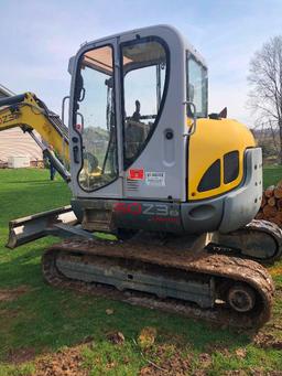 Wacker Neuson 50Z3 mini excavator, updated rubber tracks 6 months ago, VDS, Zero tail