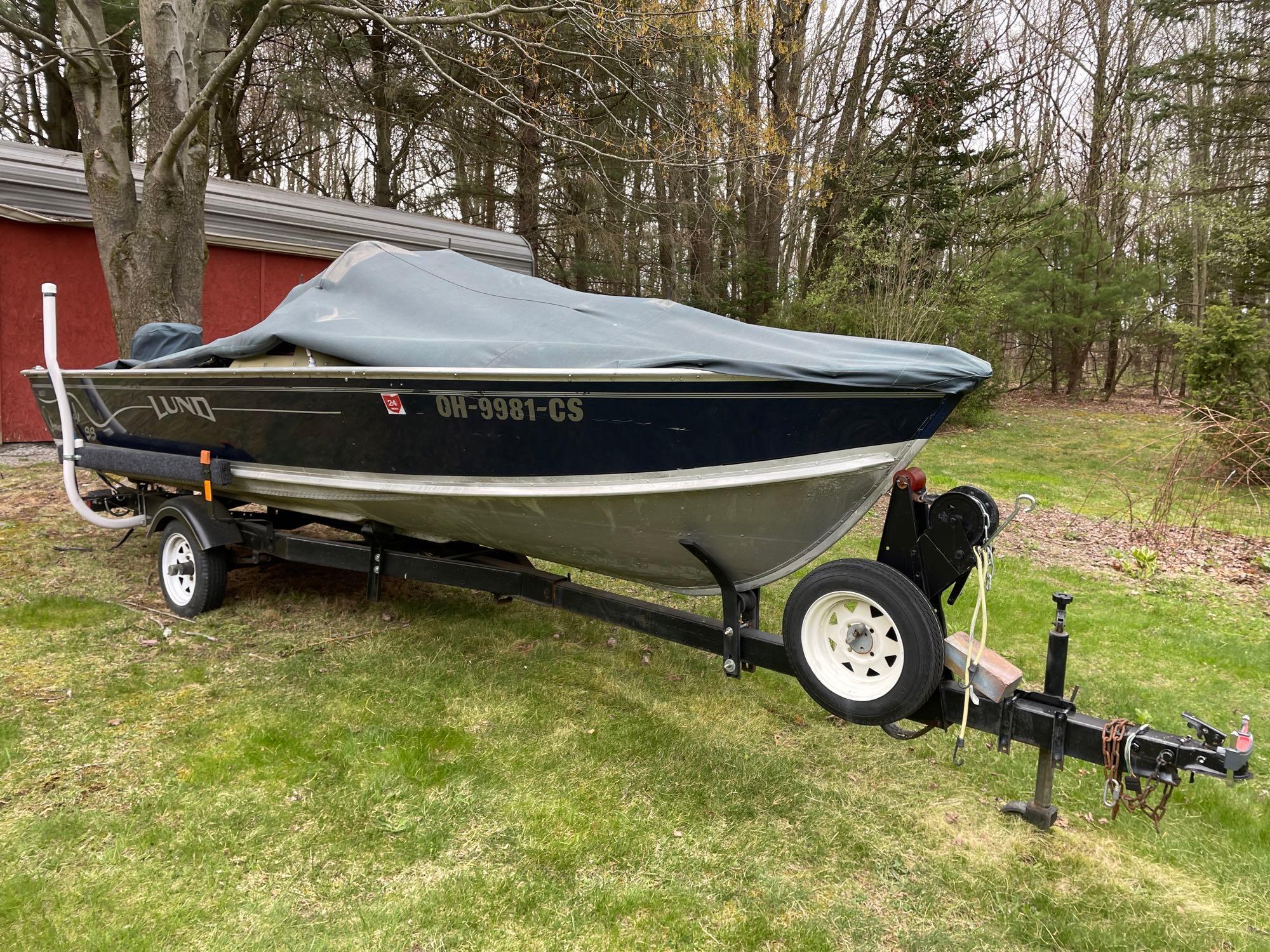 2000 Lund model rebel ss 16ft fishing boat