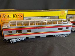 (3) Rail King Santa Fe Vista Dome Cars