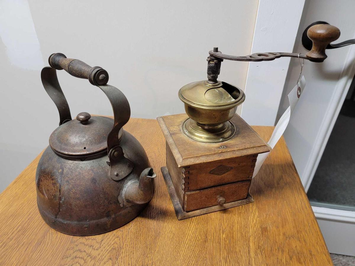 Vintage Tea Kettle and Diamant Coffee Grinder