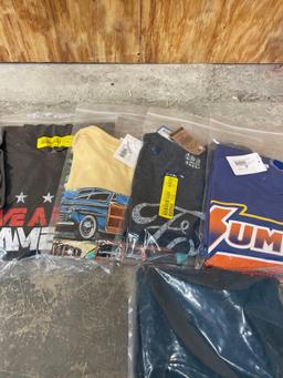 large group of about 19 racing shirts/hoodies