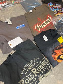 large group of about 19 racing shirts/hoodies