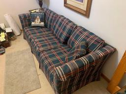 Plaid Upholstered Sofa