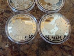 (4) WWII and Historical Walking Liberty Silver Proof Coins