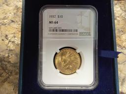 1932 Indian Head $10 Gold Coin MS 64