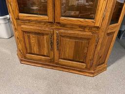 Oak Gun Cabinet with key