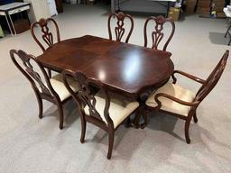 Dining Room Table and Six Chairs, Two Leaves