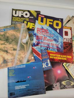 UFO magazines and postcards