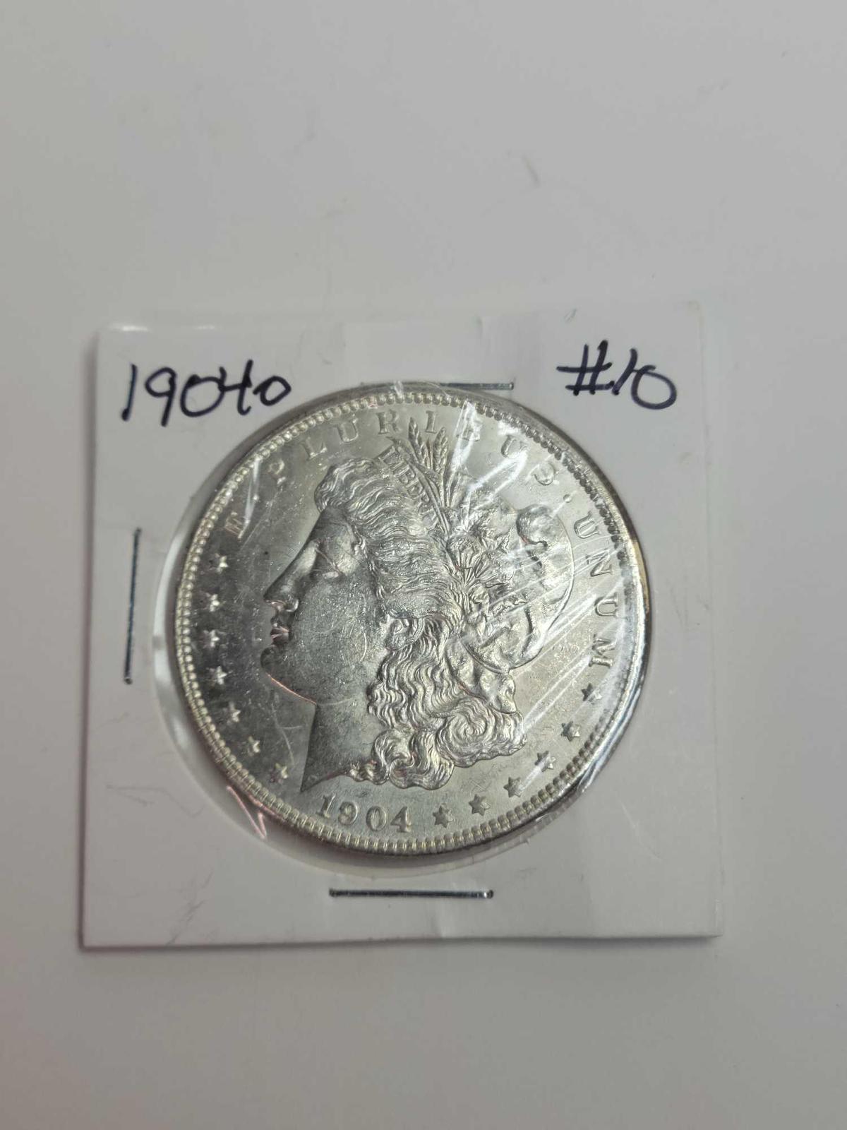 1904o Morgan silver dollar