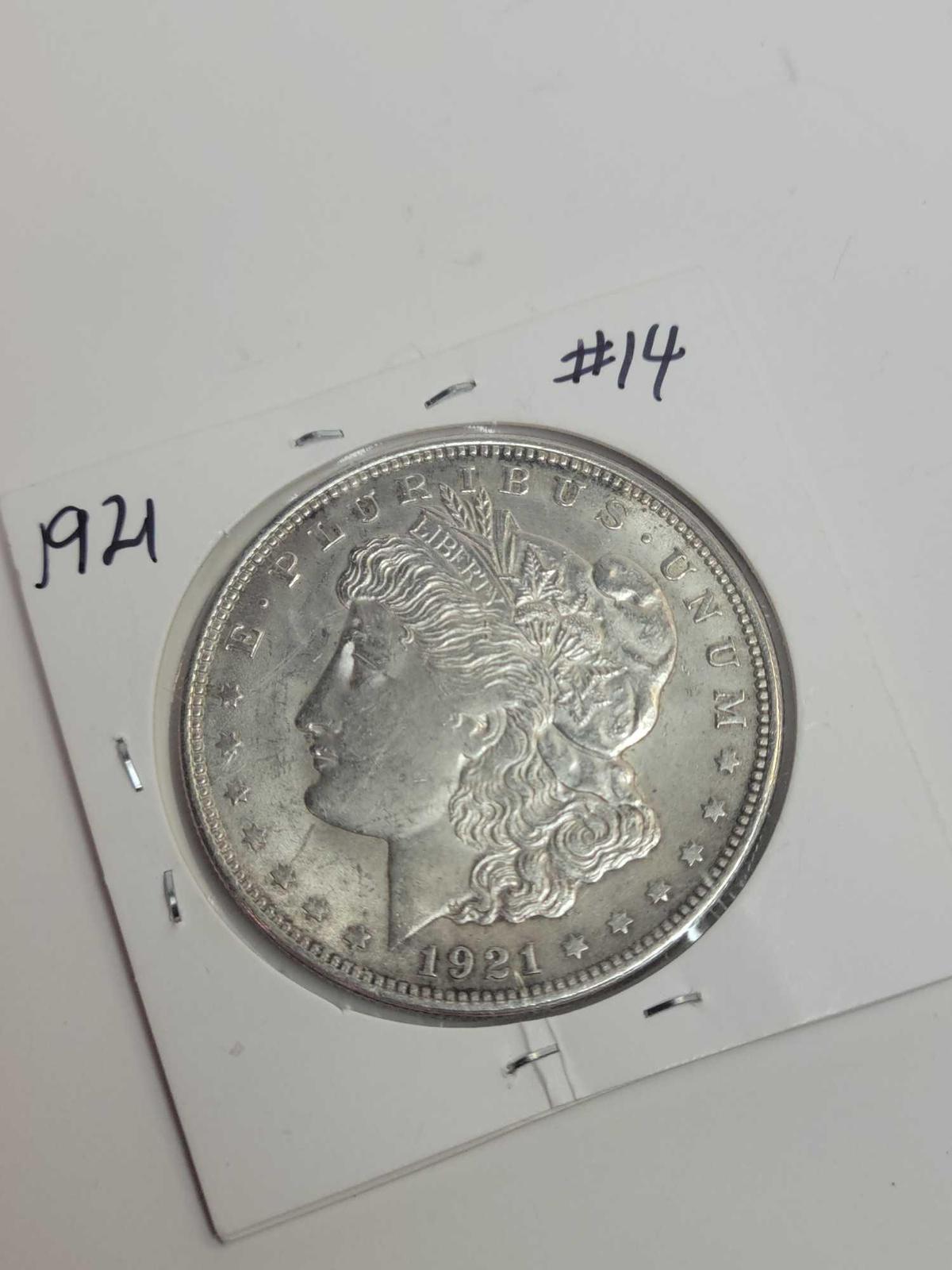 1921 Morgan silver dollar