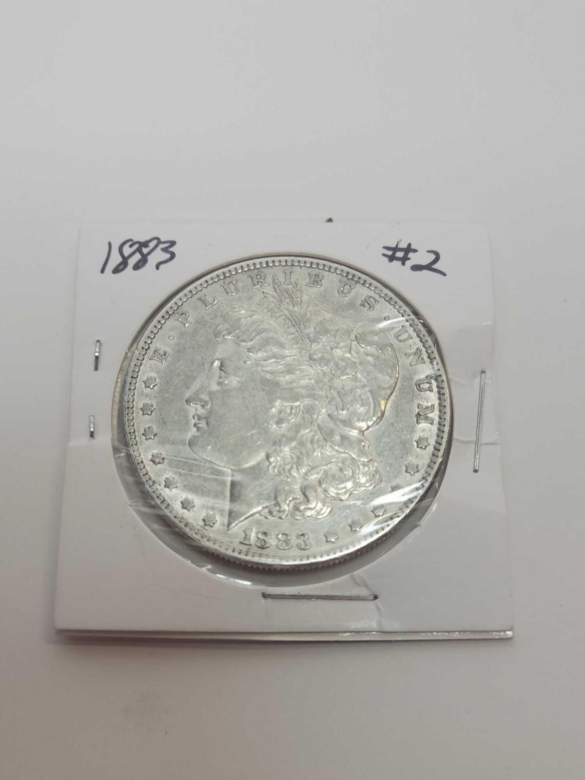 1883 Morgan silver dollar