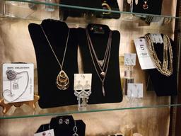 Costume jewelry necklace earring sets and displays