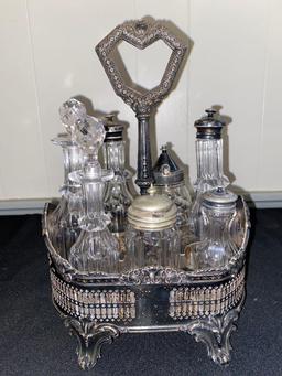 James Dixon & Sons plated castor bottle set.