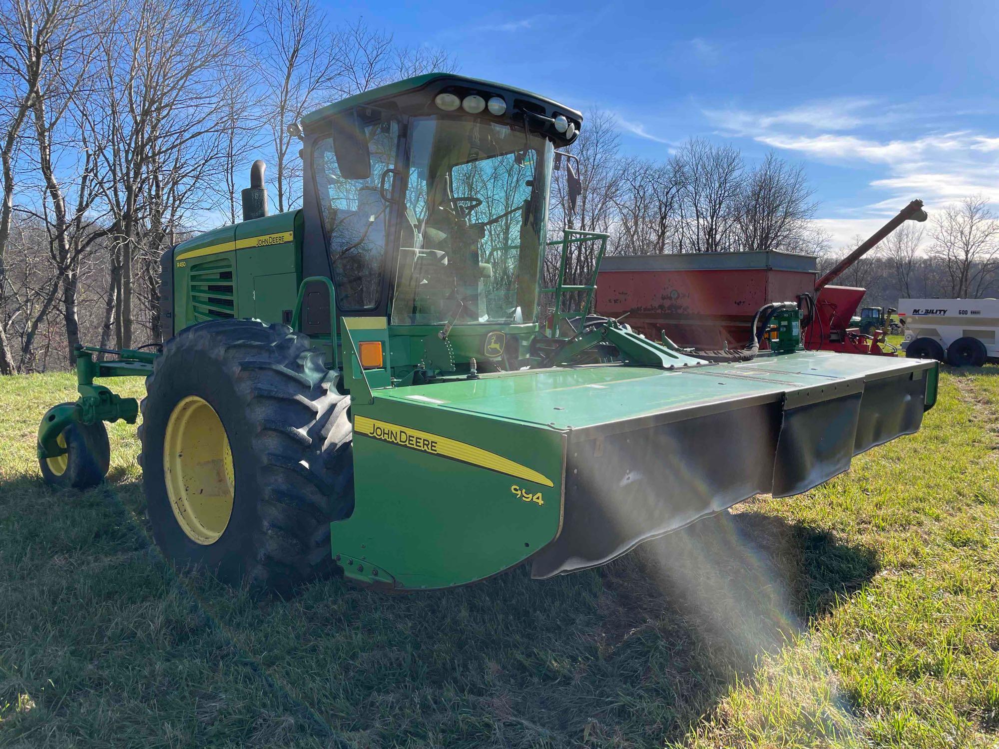 2010 John Deere R450 self-propelled windrower