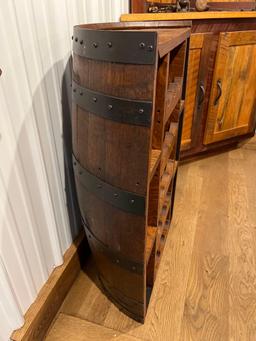 Vintage Half Whiskey Barrel Wine Holder