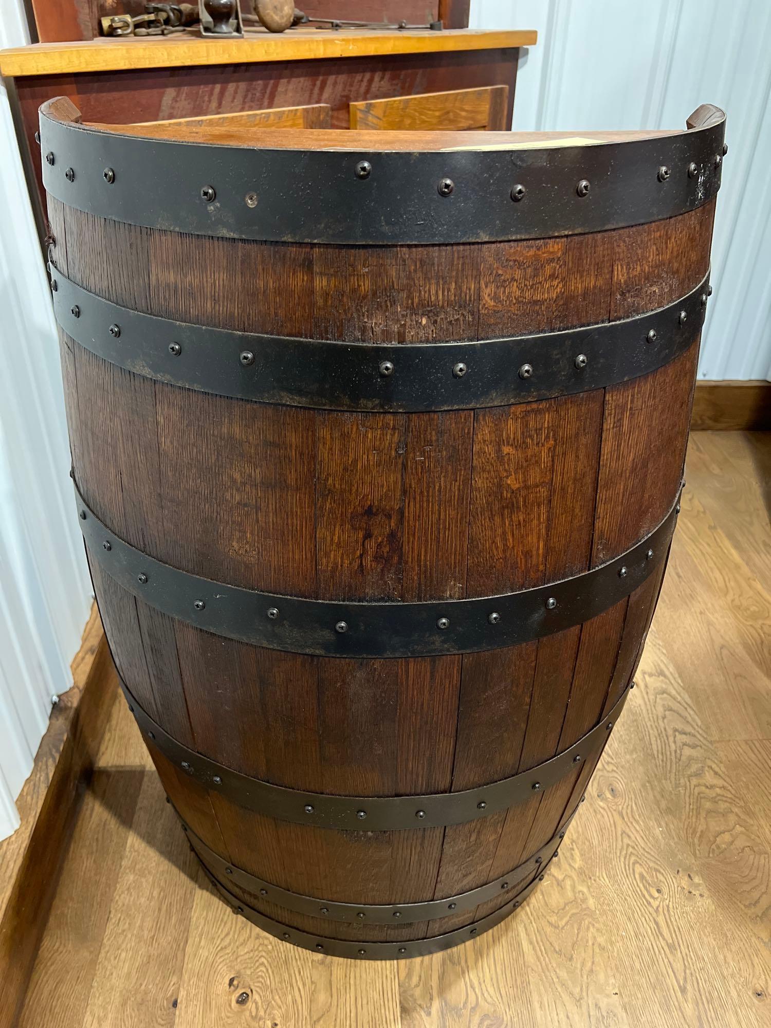 Vintage Half Whiskey Barrel Wine Holder