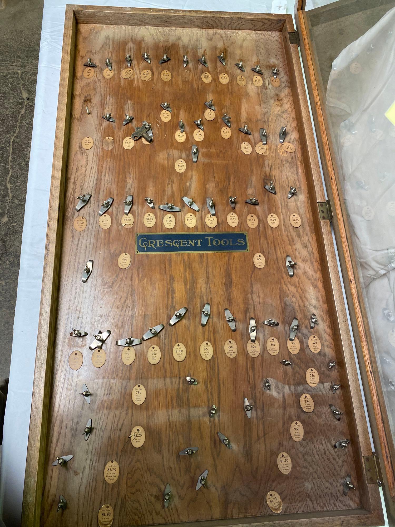 Early Crescent Tool Store Display Case