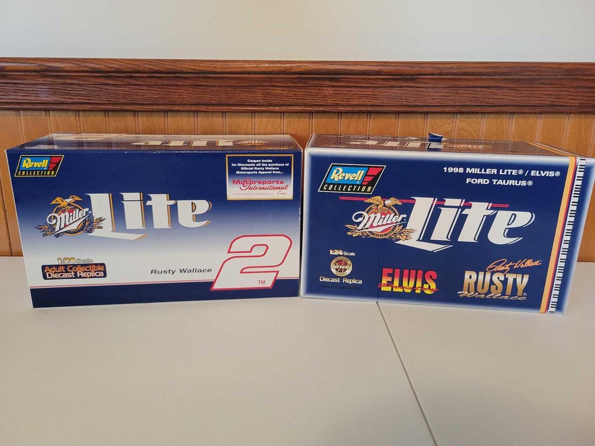 Revell collection Rusty Wallace diecast cars Elvis and Miller lite