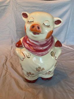 Smiley Pig cookie jar