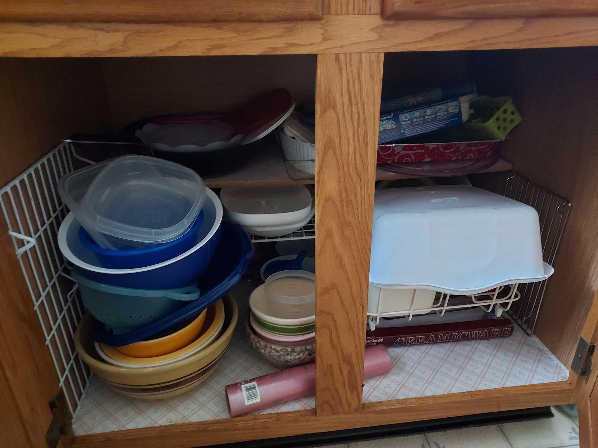 Contents of Kitchen Cabinets & Countertops - Cookware, Kitchenware, Small Decor, & a Toaster
