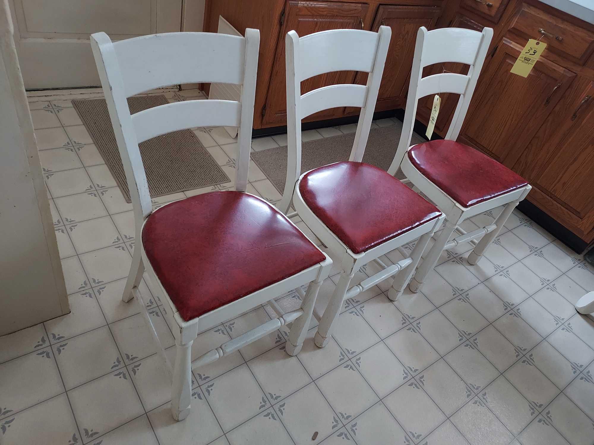 Painted Kitchen Dining Table w/ 4 Cushioned Chairs