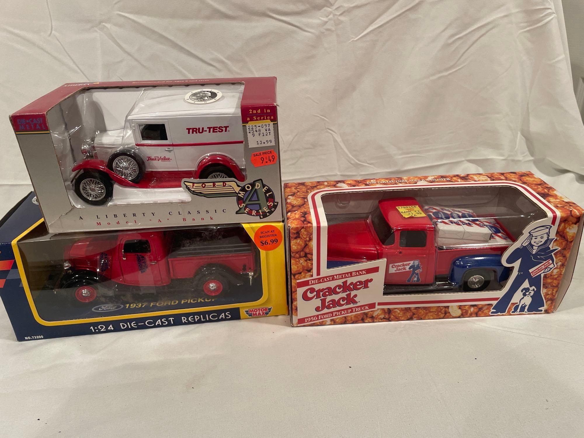 (3) die cast trucks-coin bank