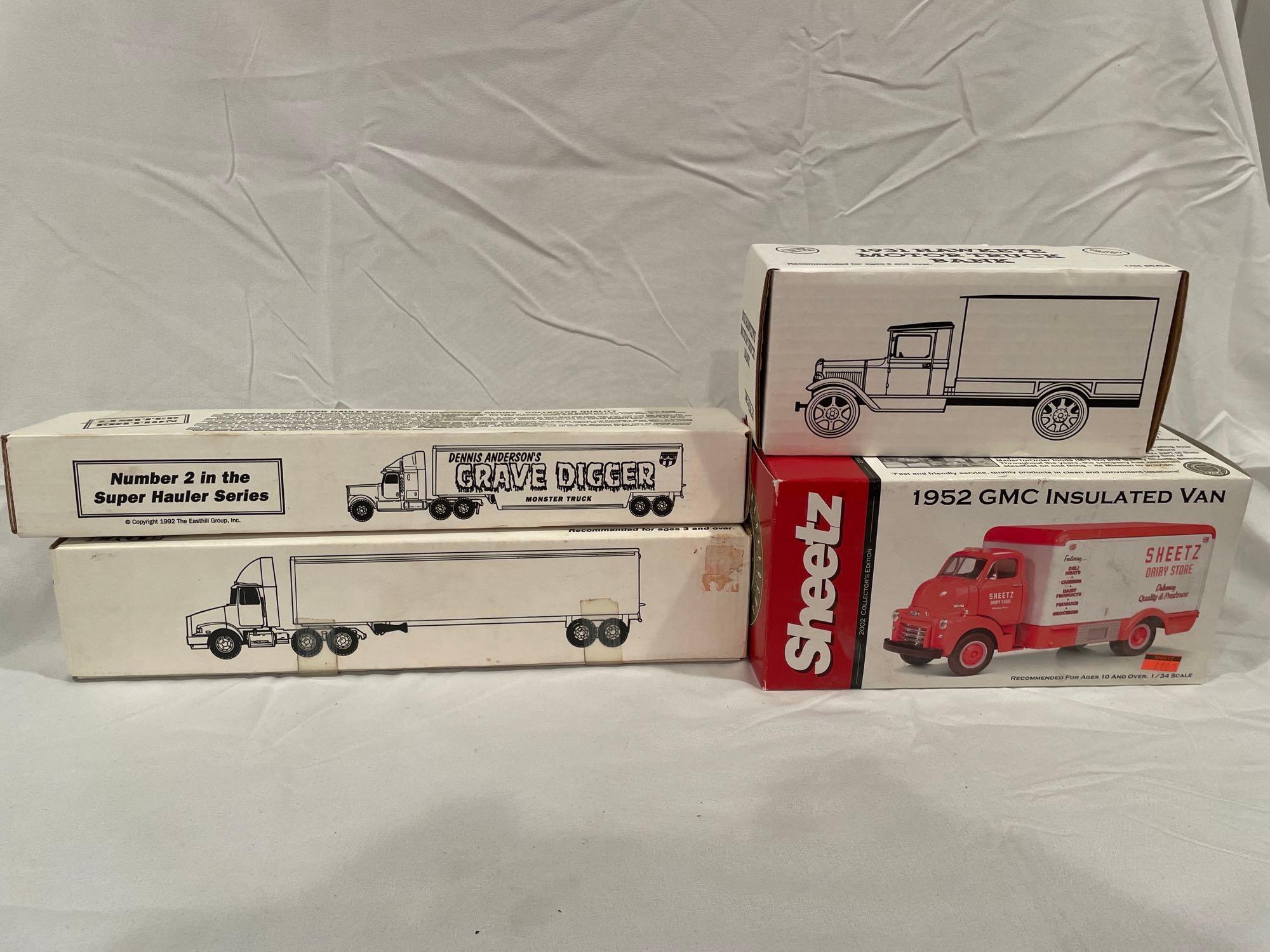 (4) Ertl & first gear die cast trucks