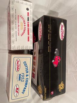 (3) First gear Die cast Tractor w/ trailer- cargo trucks