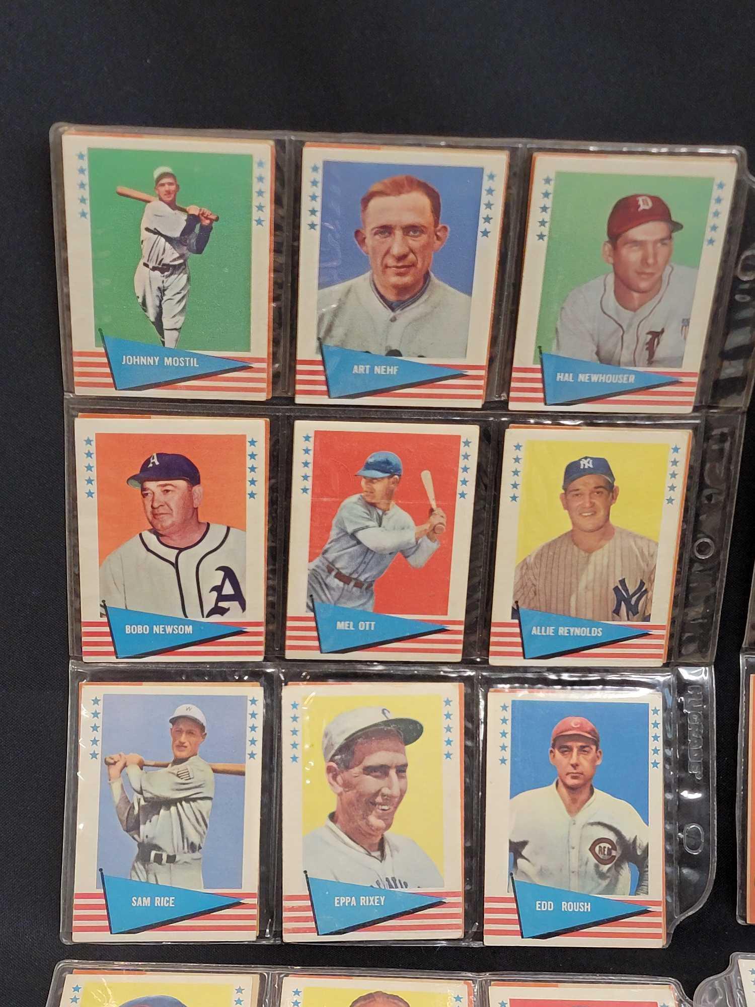 1961 Fleer Baseball partial set 130 different plus 15 different 1963 Fleer