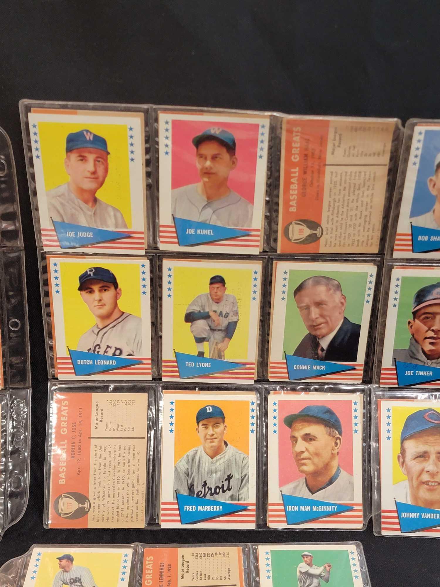 1961 Fleer Baseball partial set 130 different plus 15 different 1963 Fleer