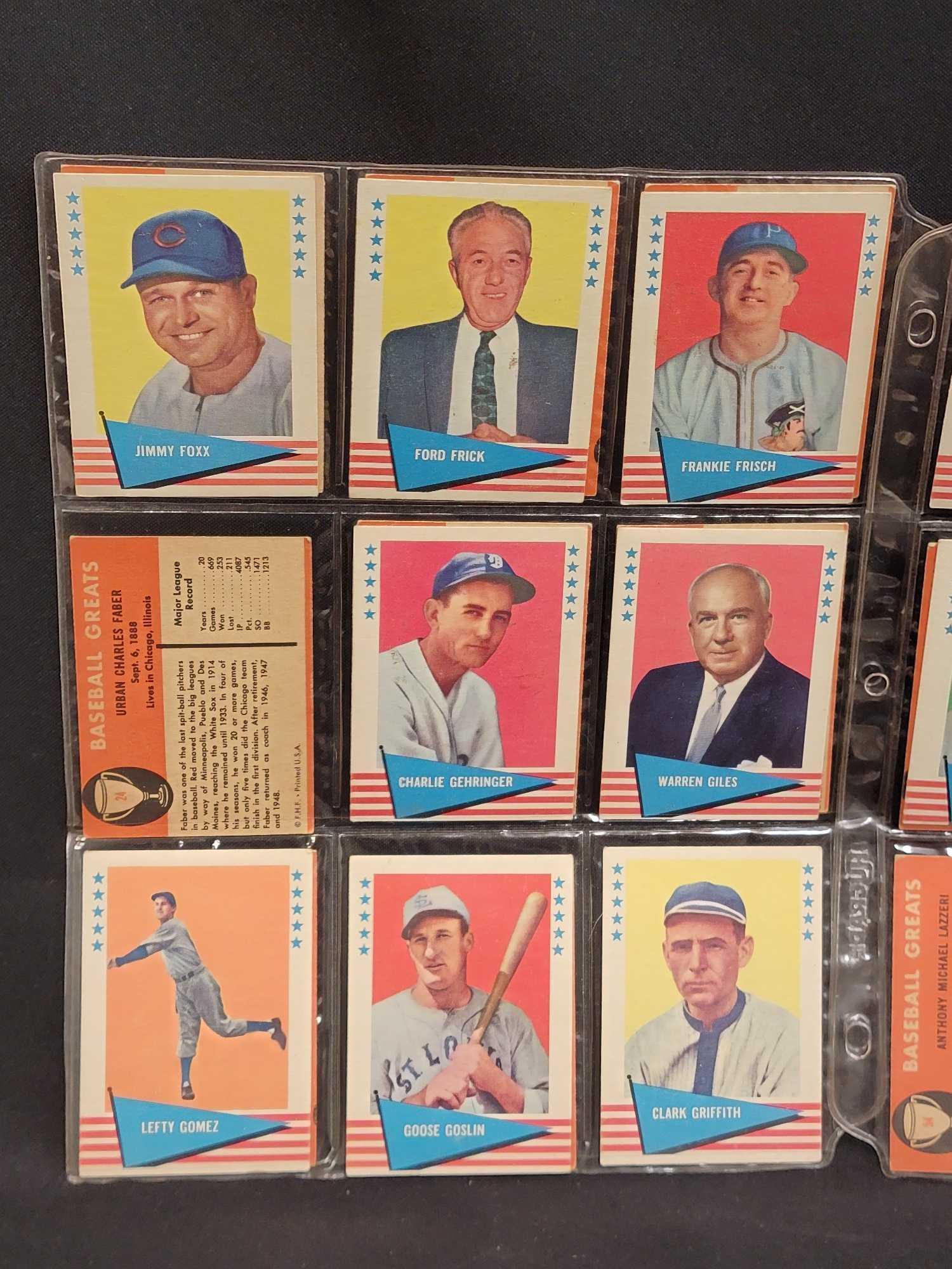 1961 Fleer Baseball partial set 130 different plus 15 different 1963 Fleer