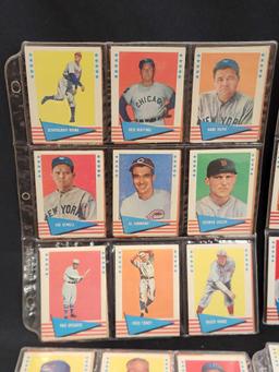 1961 Fleer Baseball partial set 130 different plus 15 different 1963 Fleer