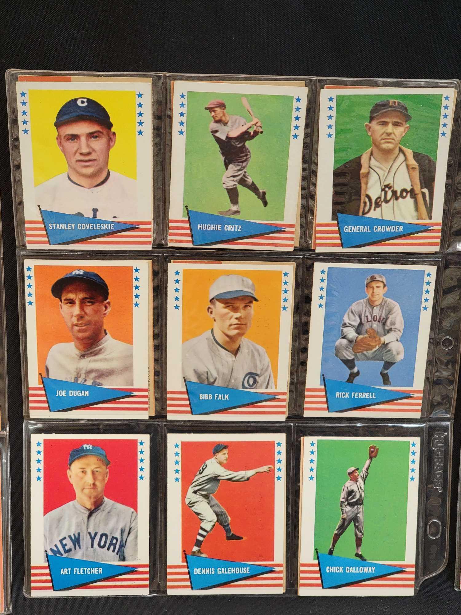 1961 Fleer Baseball partial set 130 different plus 15 different 1963 Fleer