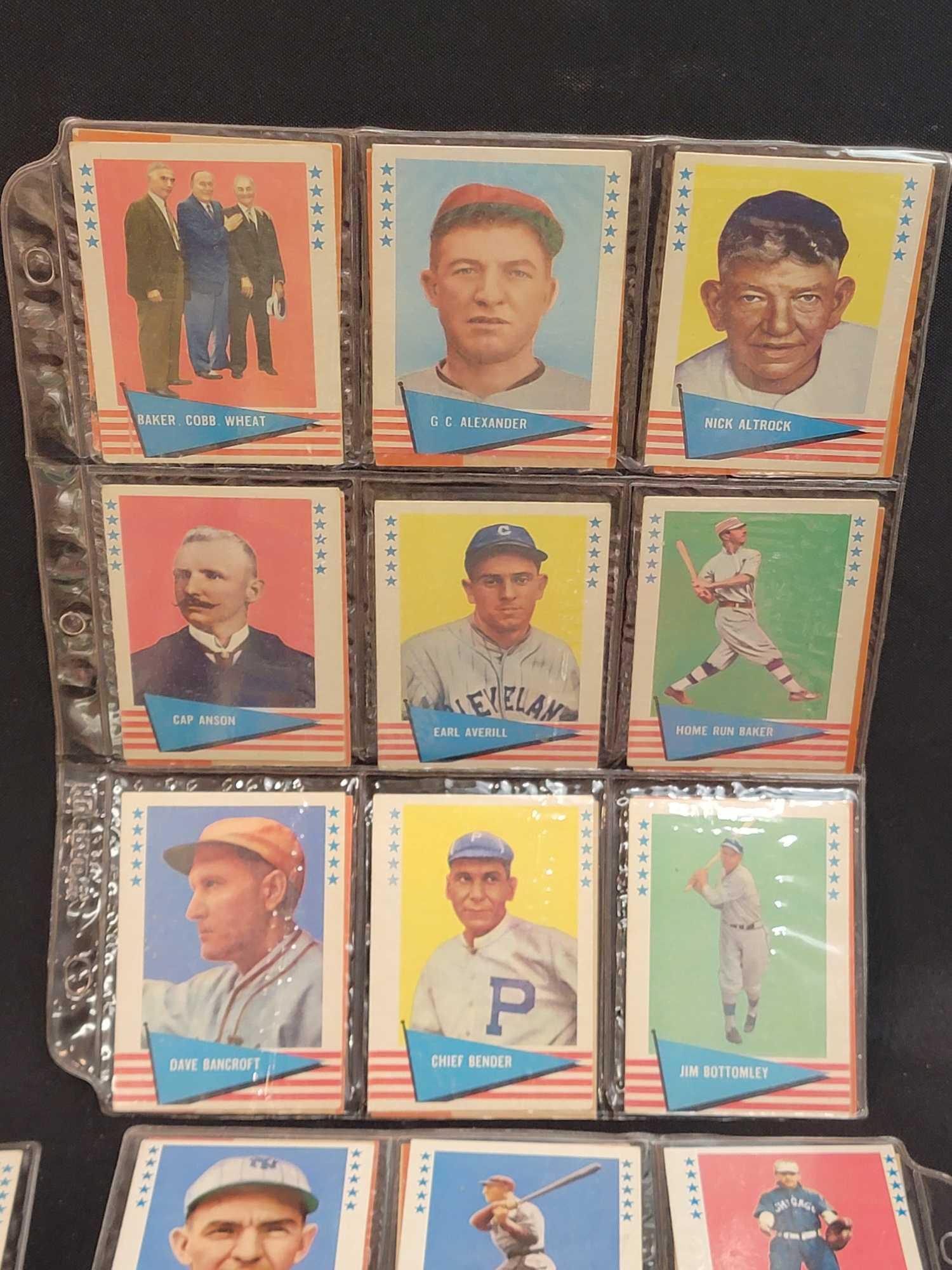 1961 Fleer Baseball partial set 130 different plus 15 different 1963 Fleer