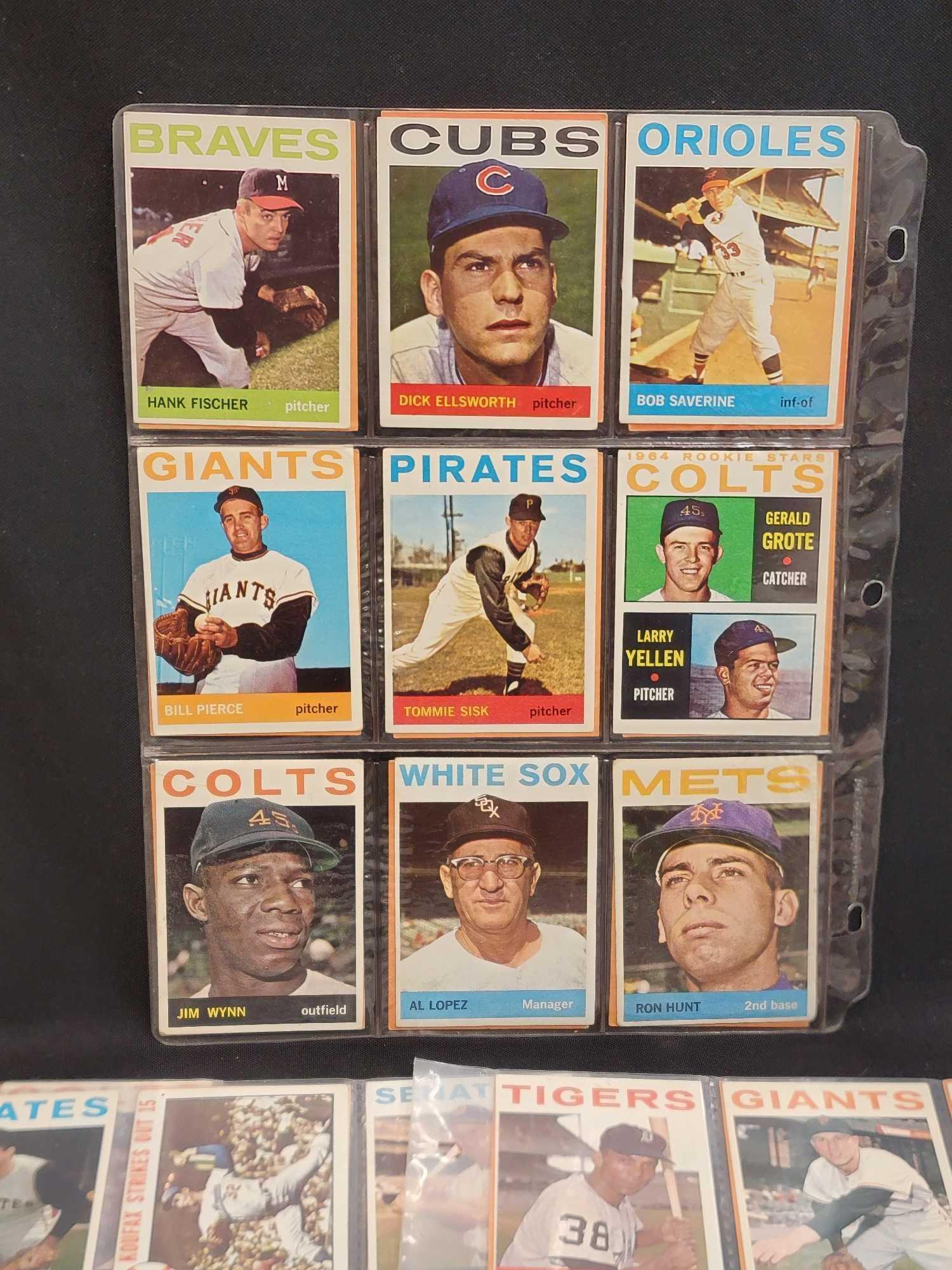 1964 Topps Baseball 200 different cards partial set Leaders Stars RCs Team cards