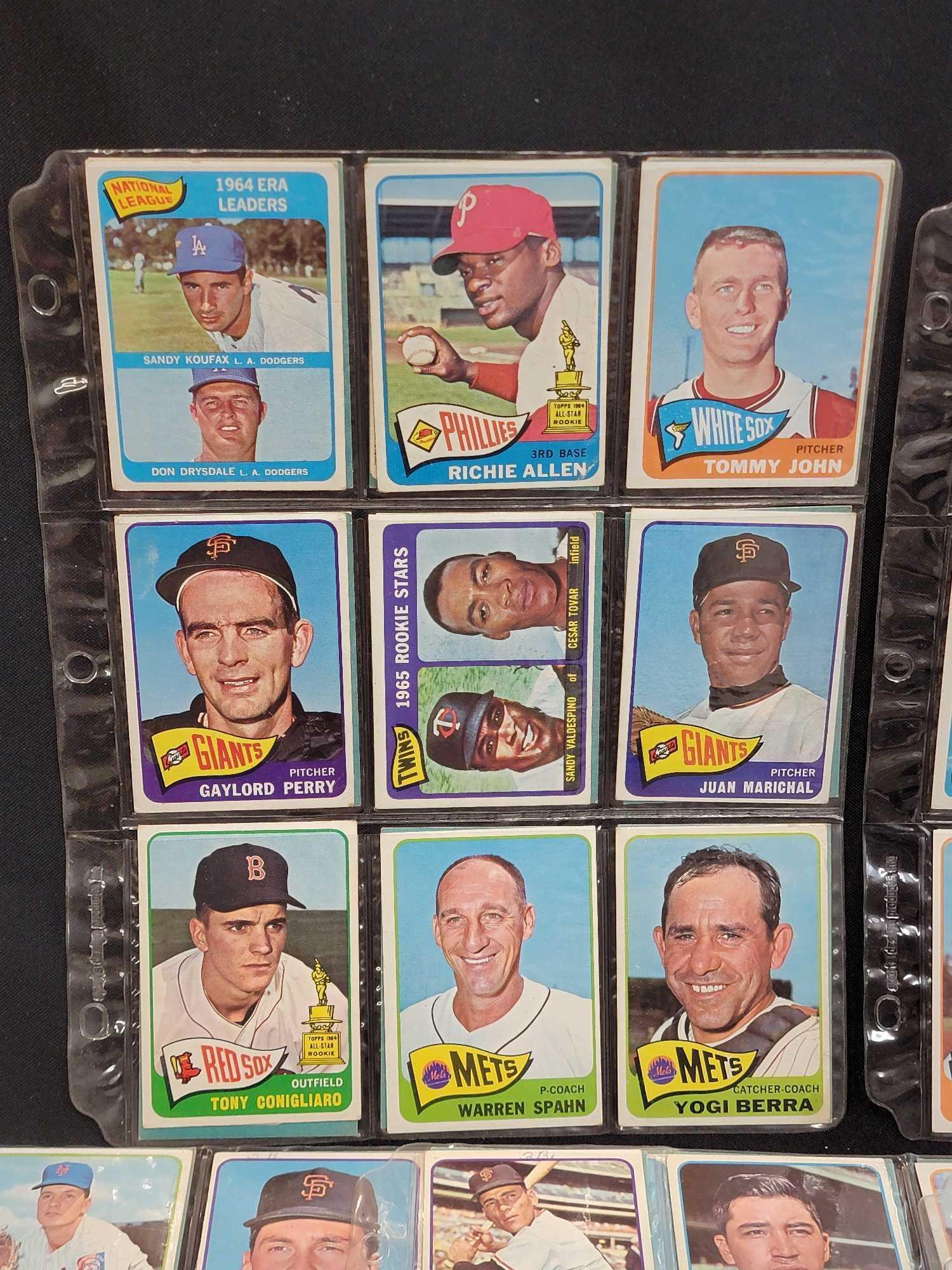 1965 Topps Baseball 185 different cards partial set HOFers Stars RCs more