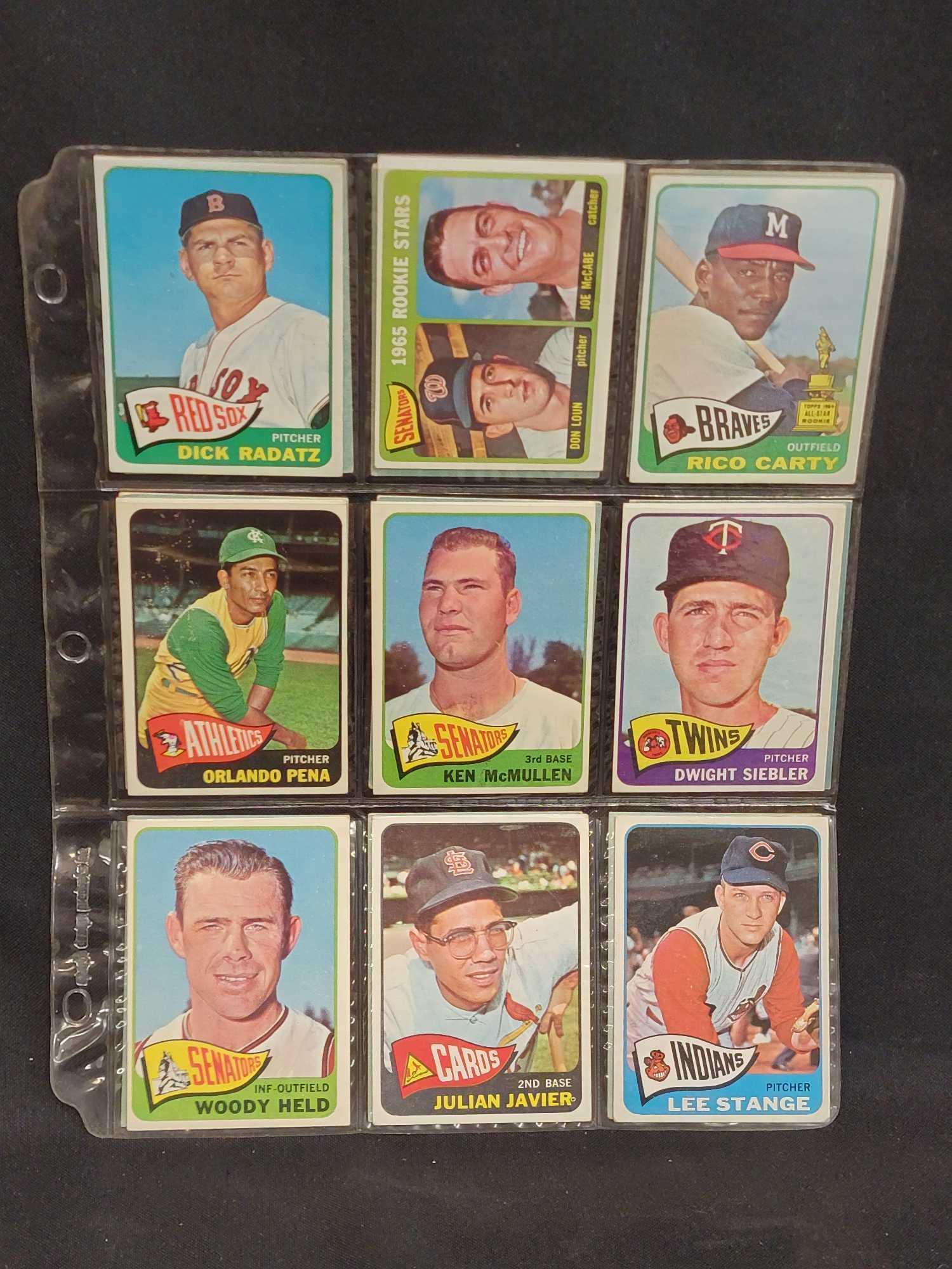 1965 Topps Baseball 185 different cards partial set HOFers Stars RCs more