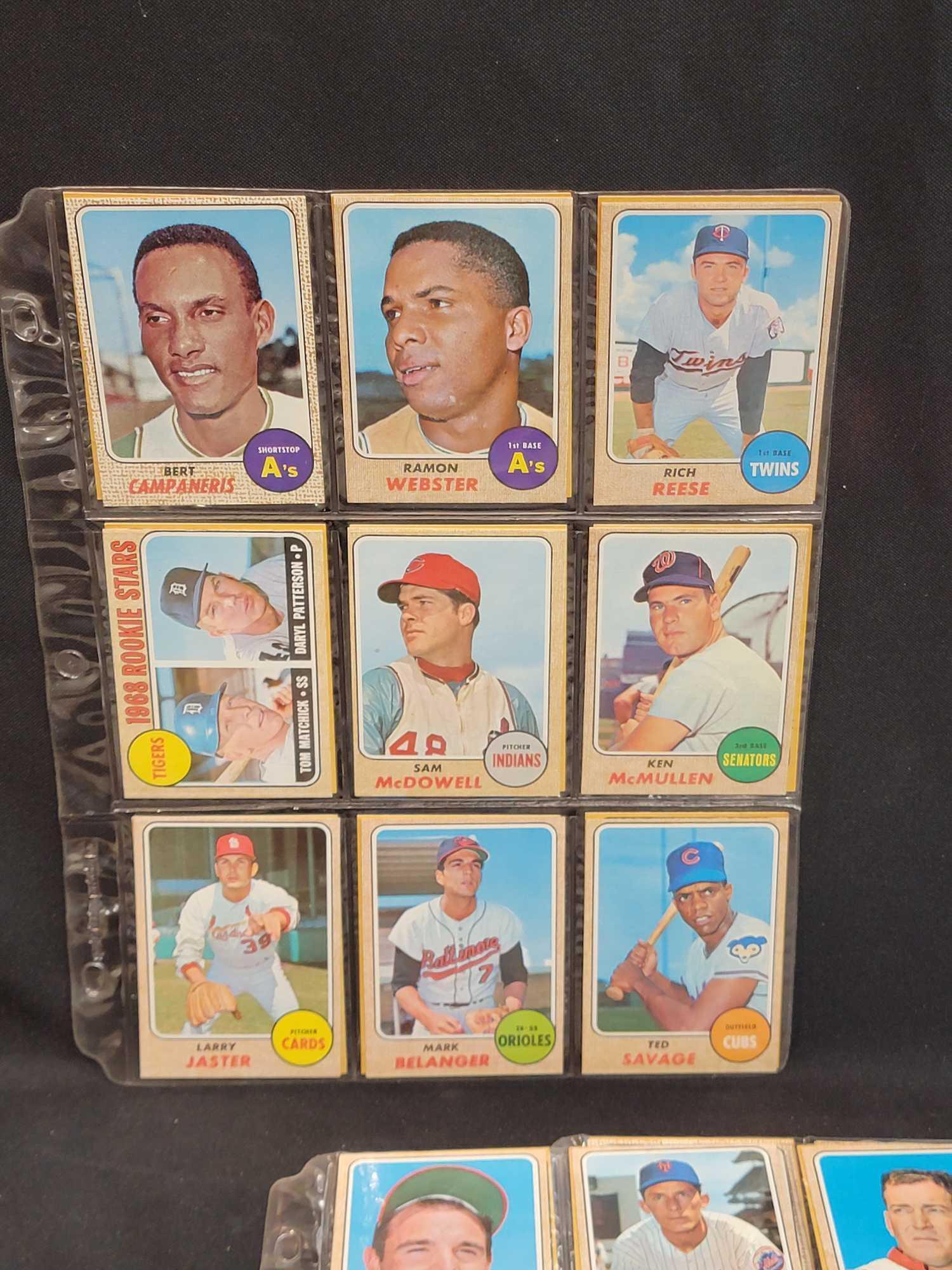 1968 Topps Baseball 260 different cards partial set HOFers Stars RCs Leaders