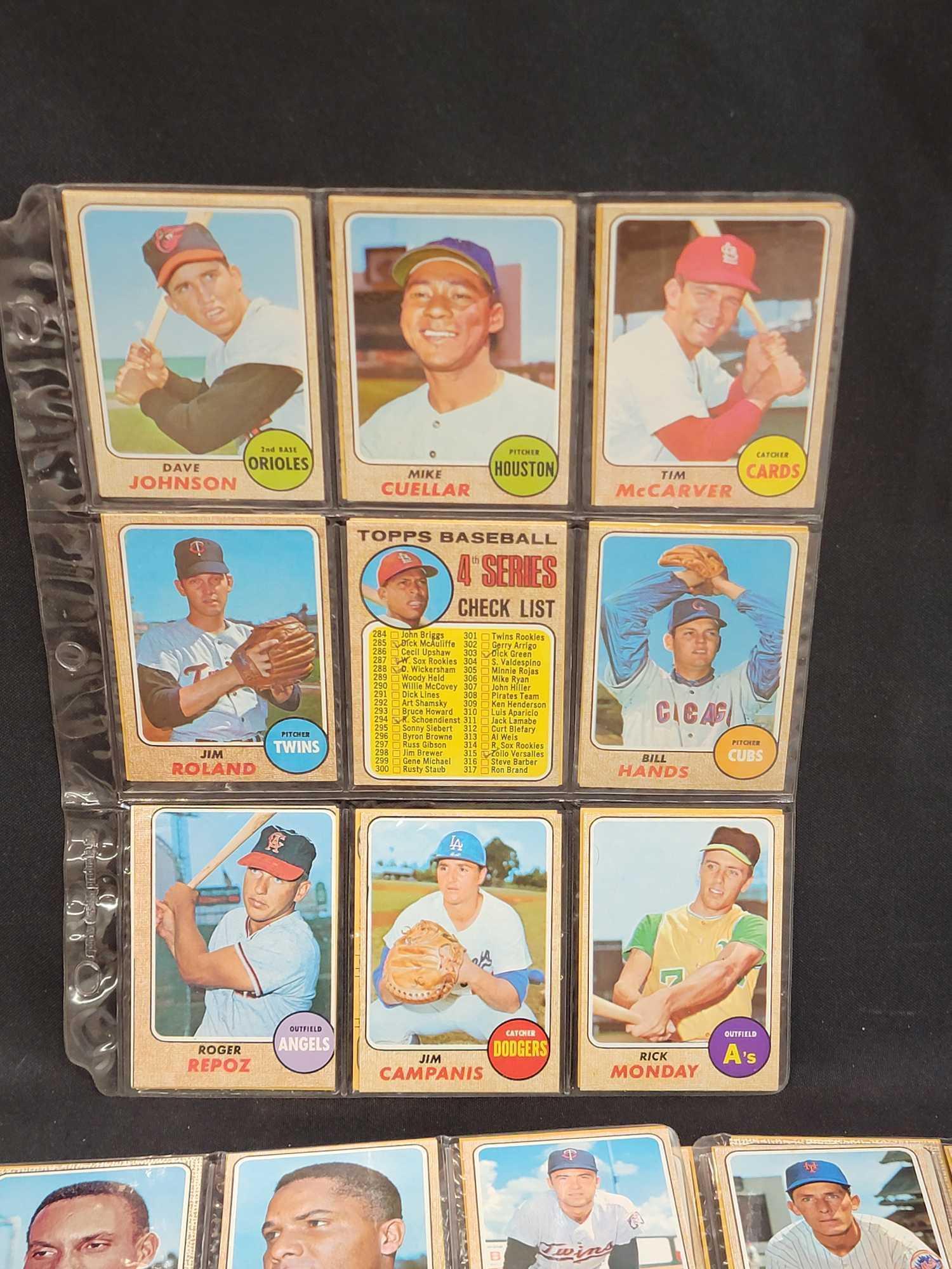 1968 Topps Baseball 260 different cards partial set HOFers Stars RCs Leaders