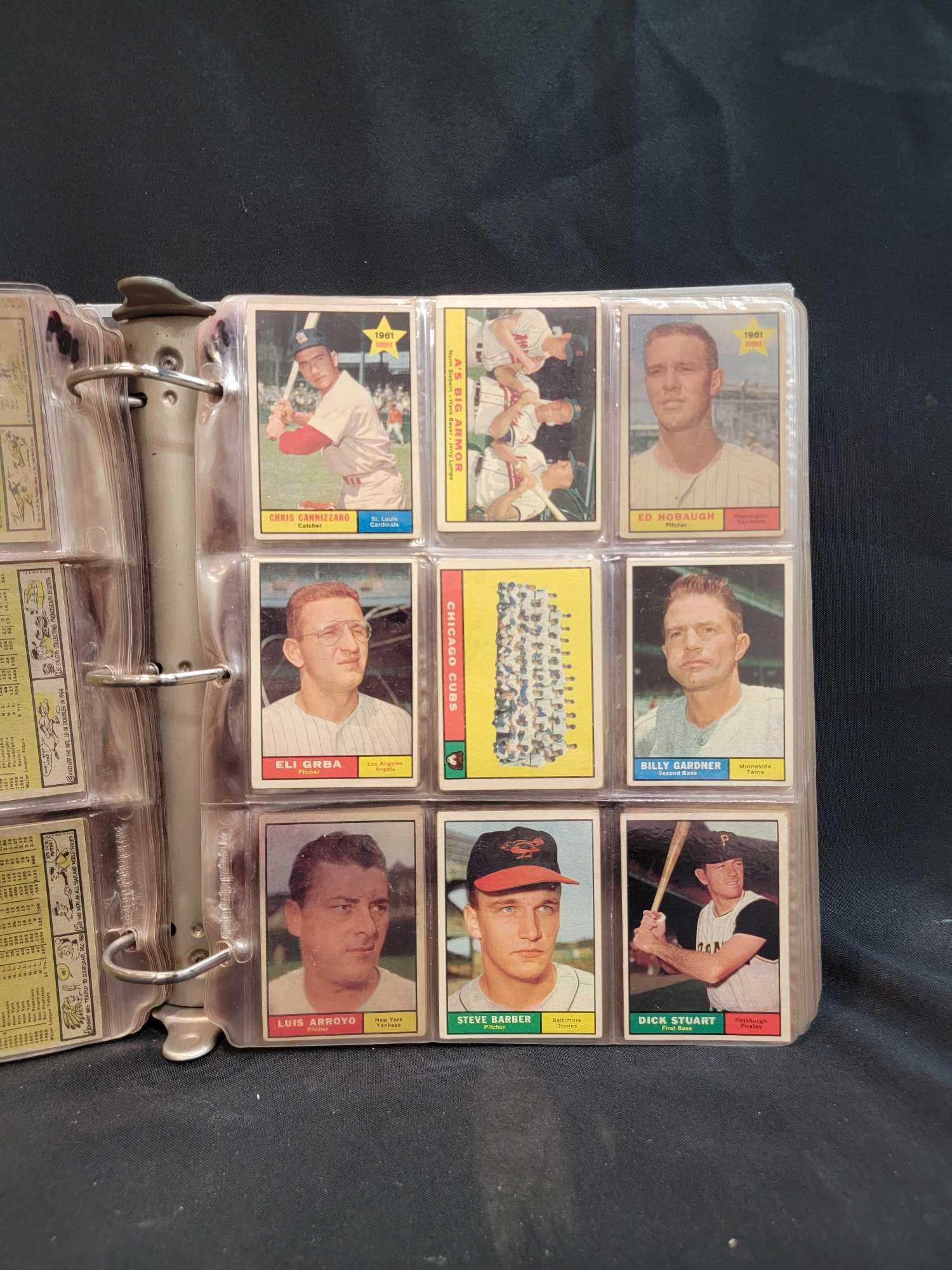 1961 Topps Baseball 310 different cards partial set HOFers Stars RCs more in binder