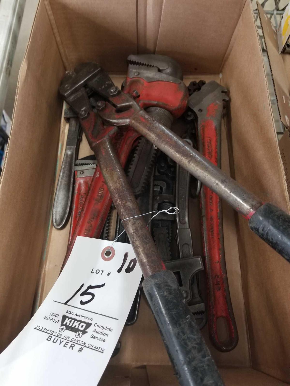 Pipe wrenches, bolt cutters
