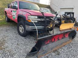 2002 Chevy Silverado 2500 W/Snow Plow & Salt Dog Spreader Box