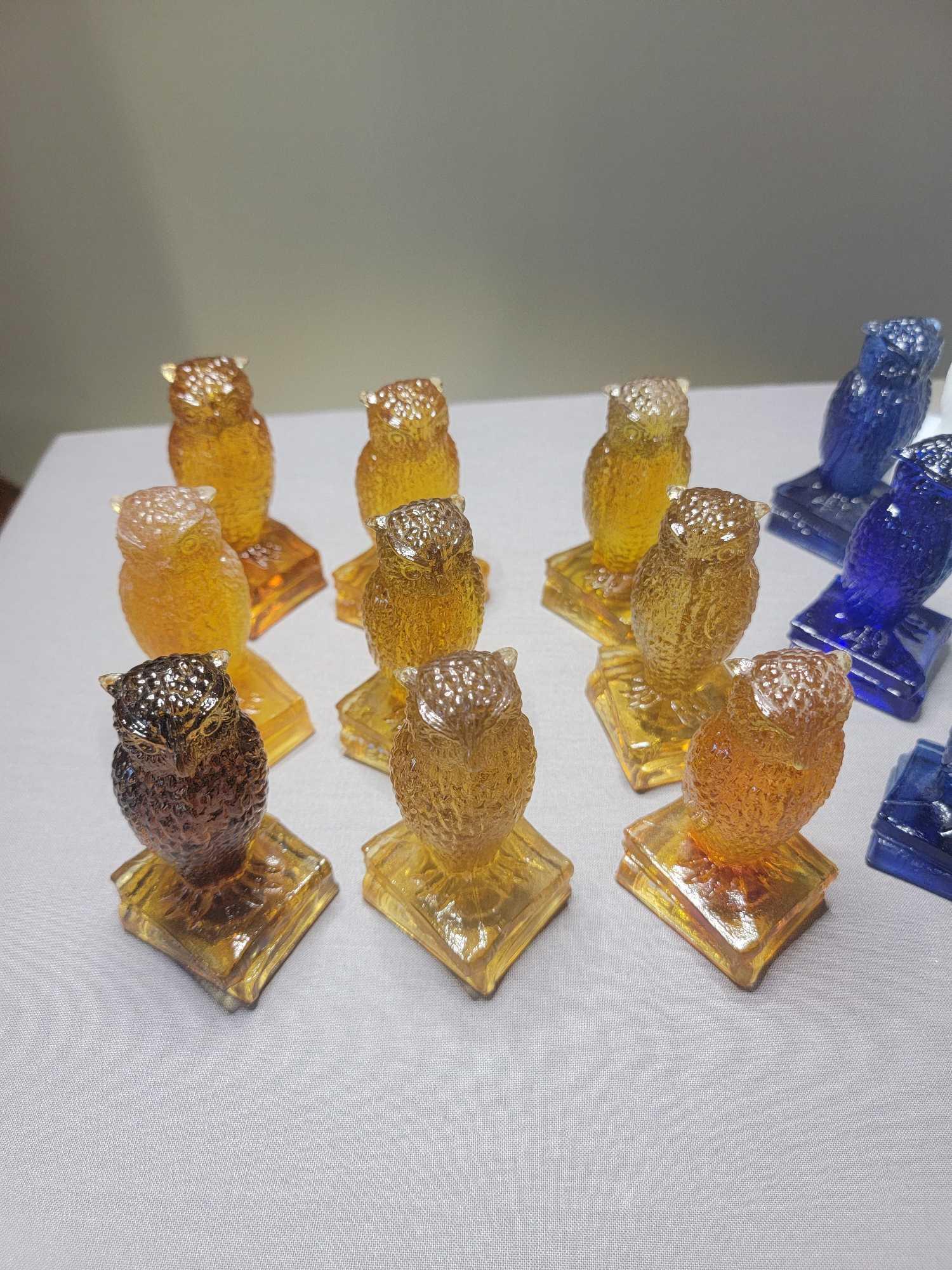 54 Degenhart Glass Owls on Books 8 different colors
