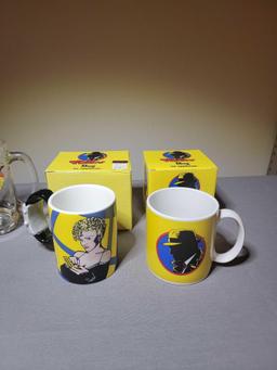 Group Vintage Character Mugs Batman Dick Tracy Pac-Man Garfield