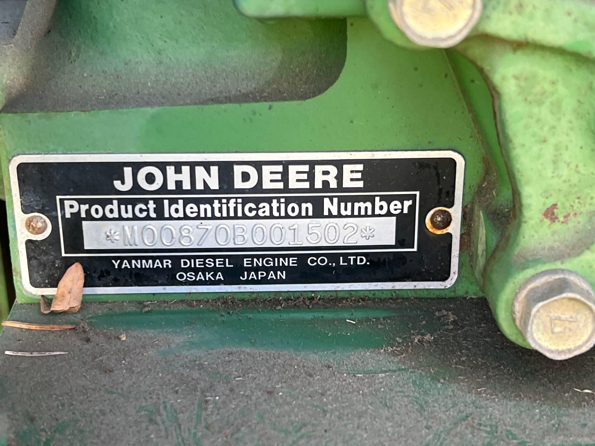 1989 John Deere 870 Compact Utility Tractor