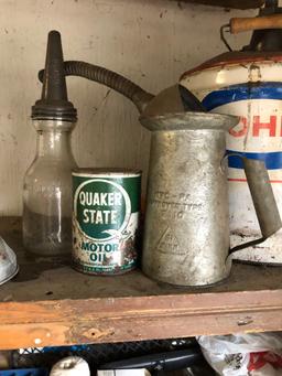 Sohio can, oil bottles and cans, segrams bottle