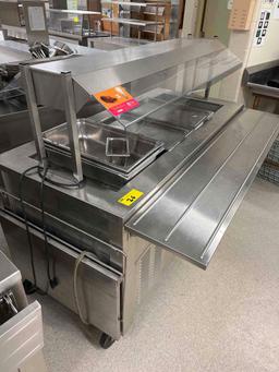 Stainless Steel Steam Table with Sneeze Guard Shelf